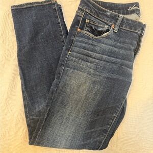 American Eagle Women's Dark Blue Skinny Jeans Size 12